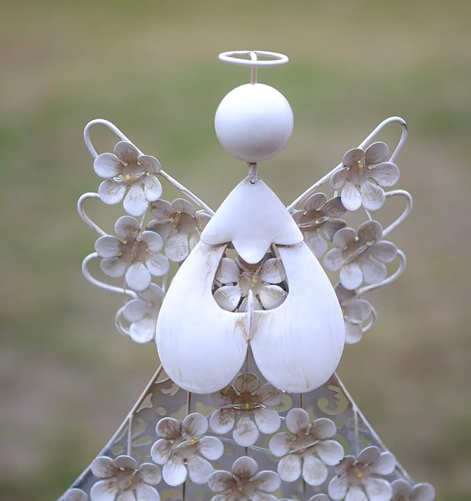 Solar White Angel Garden Stake Lights - Image 3