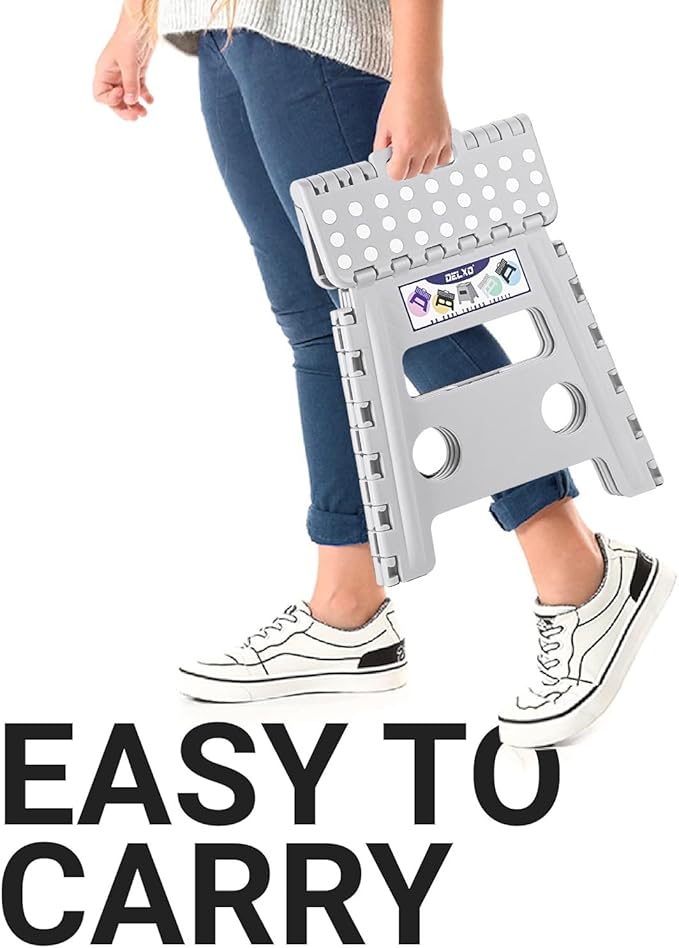 Delxo Folding Step Stool, 13 inch Non-Slip Foldable Stools - Image 6