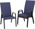 JEAREY Patio Dining Chairs Set of 4, Outdoor Stackable Dining Furniture Set by JEAREYOutdoorsCollection