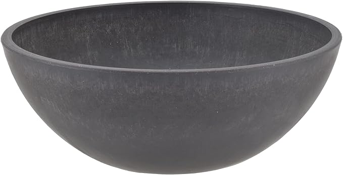 PSW Pot Collection M25DC 10-inch Plastic/Stone/Wood Composite Low Bowl Planter - Image 2