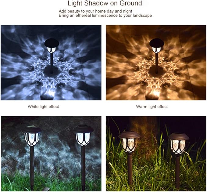 EXCMARK 10 Pack Solar Lights Outdoor Decorative, Solar Pathway Lights Outdoor - Image 5