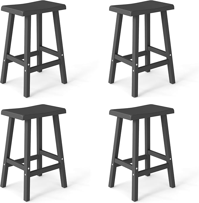 Bar Stools Set of 4, Waterproof UV-Resistant, Durable Resin Kitchen Island by OutdoorLivingPerfected