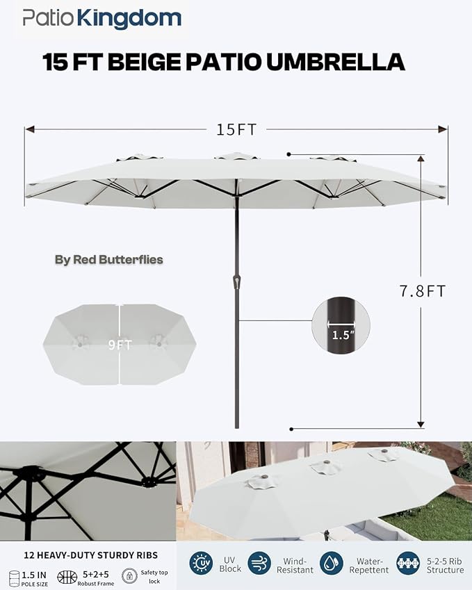 9-Piece Navy Blue Outdoor Dining Set - Image 5