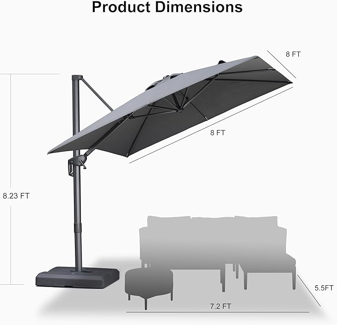 PURPLE LEAF 8 FT Cantilever Patio Umbrella - Image 9