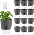 12 Pack Self Watering Pots for Indoor Plants, PlanterHoma 3.2 Inch Plant Pot by Planterhoma