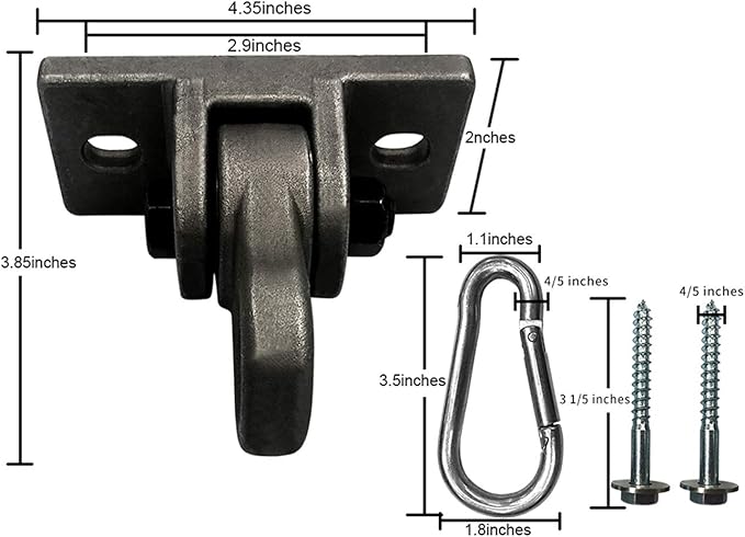 Heavy Duty White Metal Color Swing Hangers Screws Bolts Included Over 5000 lb - Image 3