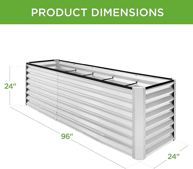 Best Choice Products 8x2x2ft Raised Outdoor Metal Garden Bed, Deep Root Box - Image 3