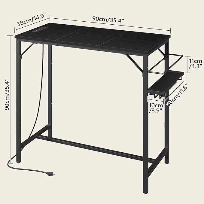 Bar Table, 35.4-Inch Counter Height Pub Table - Image 2