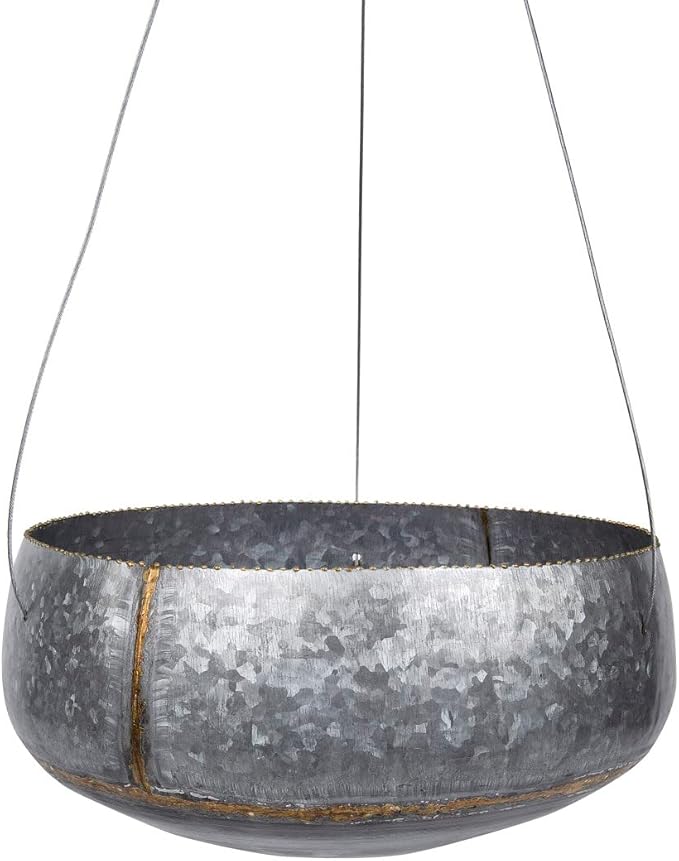 Creative Co-Op Grey & Gold Hanging Iron Planter by CreativeCo-Op