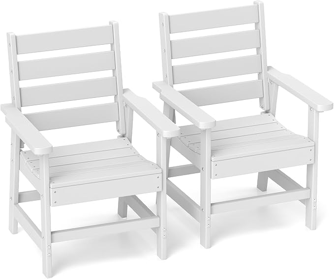GREENVINES Outdoor Dining Chairs Set of 2 | HDPE | Patio Chair | All-Weather | by GreenVines