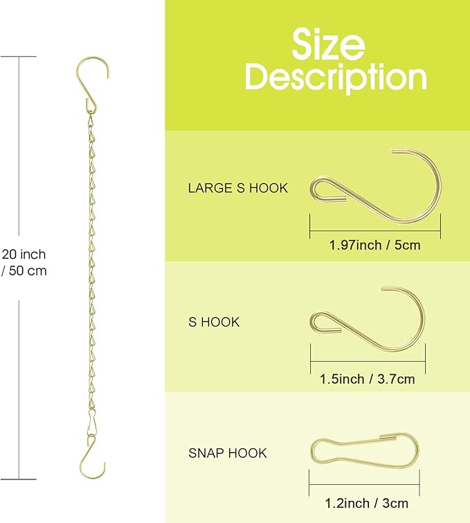 RIFNY 20 Inch Gold Chain for Hanging Plants, Small Plant Chains for Hanging - Image 3