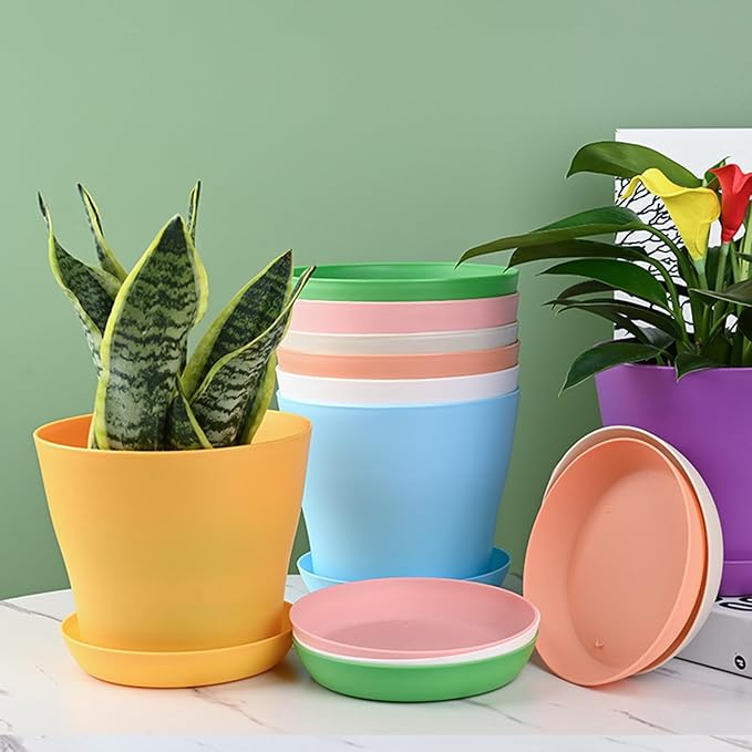 Tergy 20 Pack 7 Inch Plant Pots Bulk Small Plastic Planters Pots - Image 3