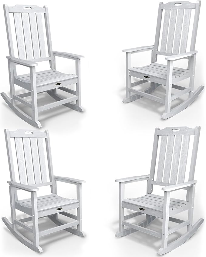 Oversized Rocking Chair Set of 4, Outdoor Rocking Chair by THOEOE