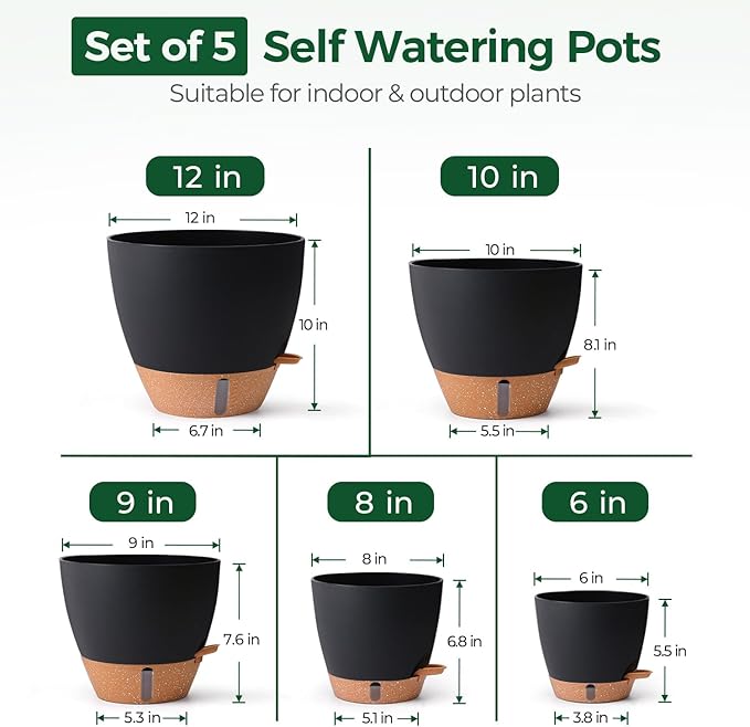 T4U 5 Pack Self Watering Pots - Image 3