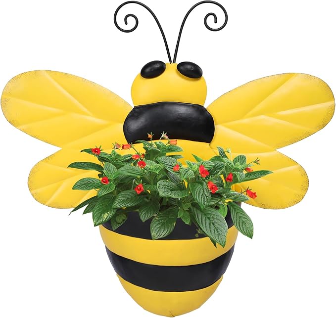 Metal Wall Planter Bee Wall Mounted Planters Small Flower Pot - Image 9