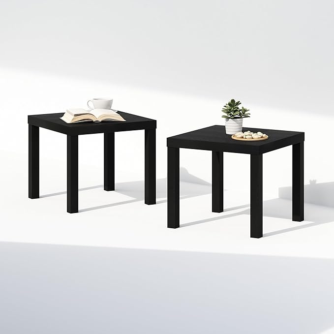 Furinno Classic Coffee Table Set of 2, Square Modern Coffee Table - Image 5