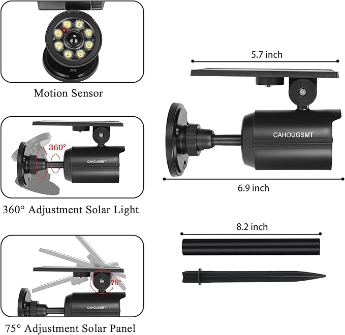 Solar Lights Outdoor Motion Sensor Flood Lights 2000LM IP67 Waterproof Security - Image 7