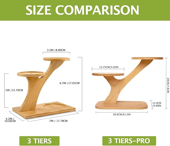 XXXFLOWER Bamboo Plant Stand, 3 Tiers Indoor Succulent Windowsill Shelf - Image 3