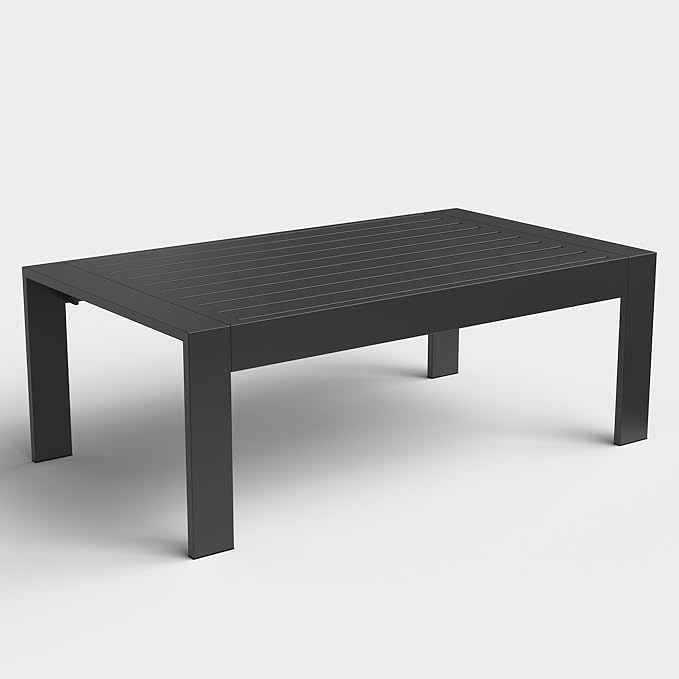 Outdoor Rectangle Patio Aluminum Coffee Tables - Image 4