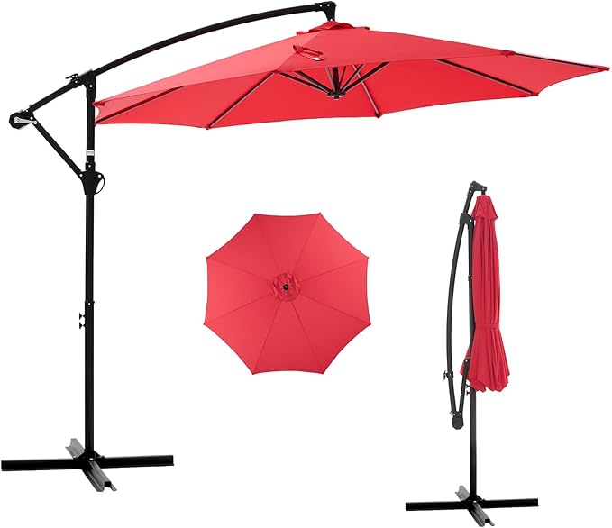NEWBULIG 10FT Patio Umbrella, Offset Cantilever Outdoor Patio Table Umbrella by NEWBULIG