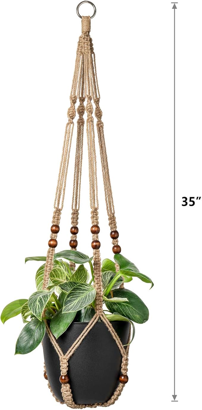 Mkono Macrame Plant Hanger Indoor Hanging Planter Basket - Image 5