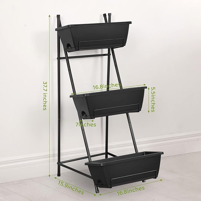 Vertical Raised Garden Bed 3 Tier Elevated Garden Planters Stand Up Garden - Image 2