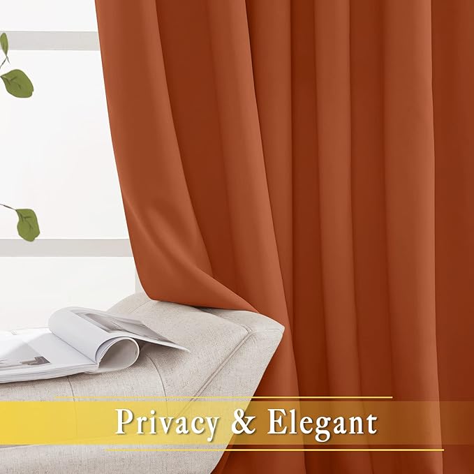 NICETOWN Burnt Orange Blackout Curtain - Image 5