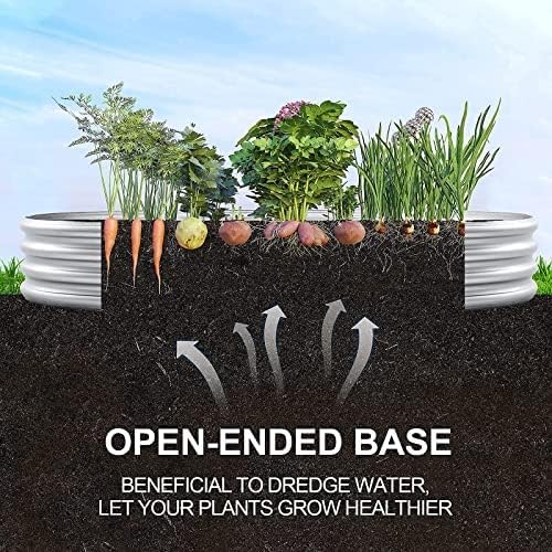 Land Guard 2Pcs Galvanized Raised Garden Bed Kit, Galvanized Planter Oval Large - Image 4