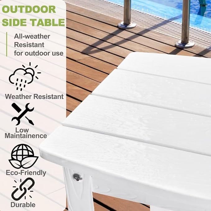 Y&M Outdoor Side Table, HIPS Adirondack Small Double Layer Table, Waterproof - Image 7