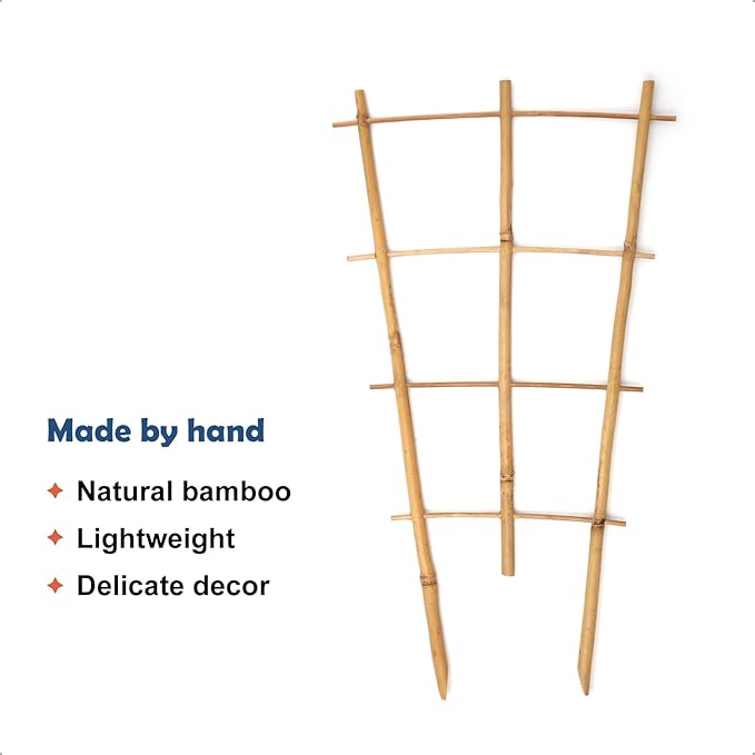3Pack Bamboo Trellis 16 Inch Fan Shaped Small Plant Trellis - Image 2