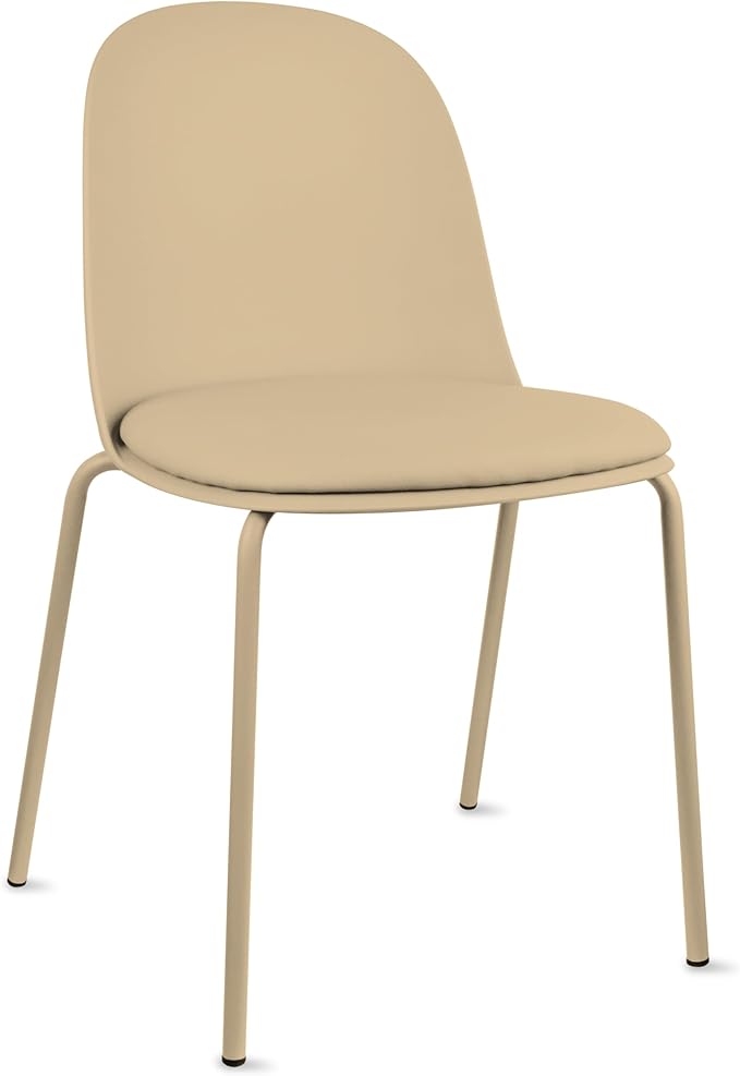 2xhome Parent Modern Stackable Armless Dining Chair | Plastic Shell Seat - Image 5