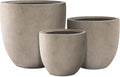 Kante 20", 13.4" Dia Round Concrete Planters, Outdoor Indoor Modern Decorative by Kante
