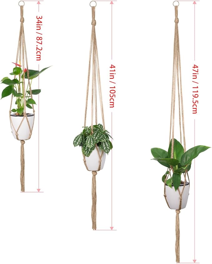 Petutu Plant Hangers Indoor Macrame Hanging Planter Holder 6 Pack, 3 Sizes - Image 2
