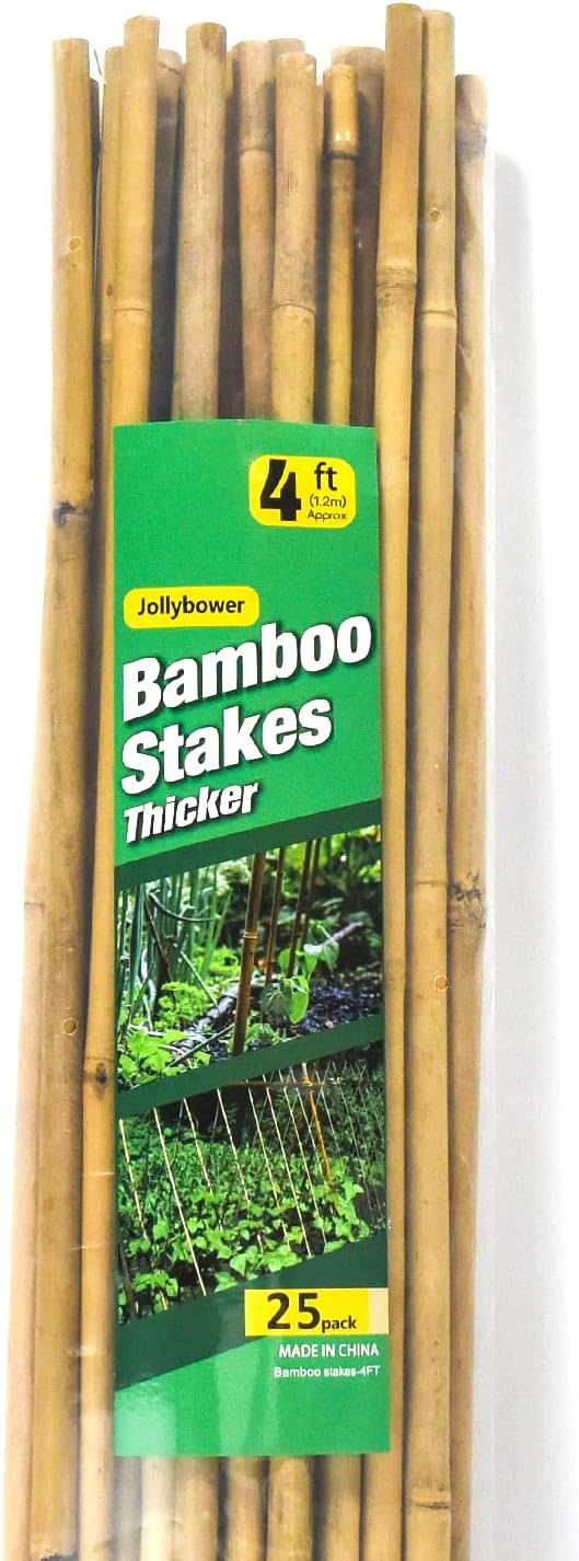 25pcs 1/2" D Thicker Heavy Duty Bamboo Stakes, 4FT Plant Stakes, Natural Garden - Image 6
