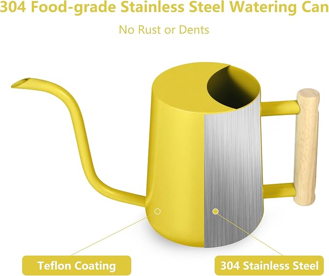 Watering Can Indoor Plants, 35oz Small Stainless Steel Metal Watering Can - Image 6