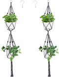 Belit 2 Pack Double Macrame Plant Hangers 2 Tier Hanging Planter Basket by Belit