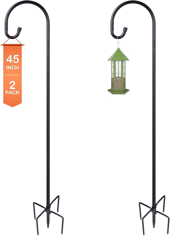 Ottsuls Bird Feeder Pole, 45 INCH Heavy Duty Shepherds Hooks by Ottsuls