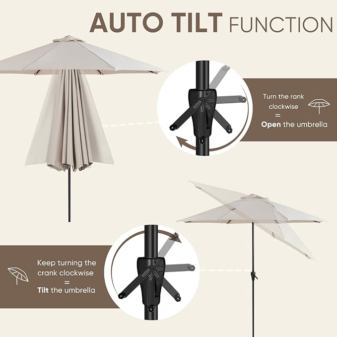 Tempera Patio Market Outdoor Table Umbrella - Image 2