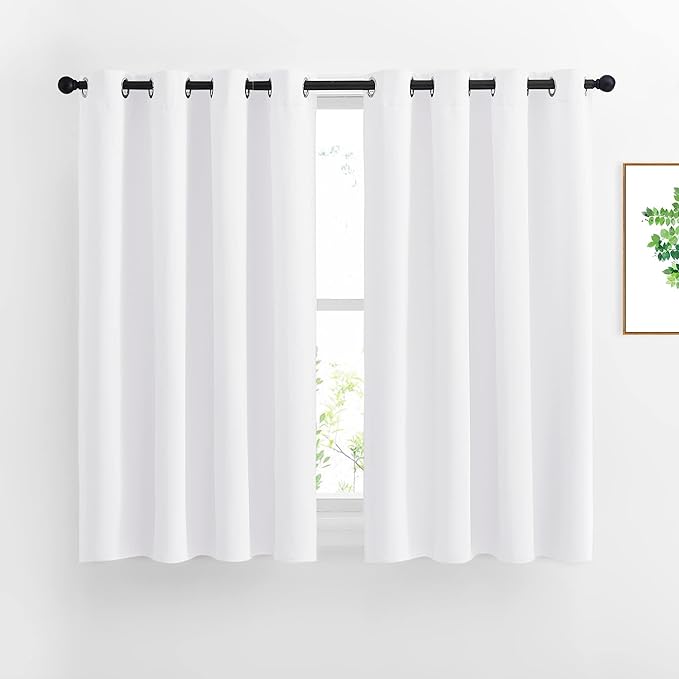 NICETOWN White Small Window Curtain 54 inches Length by NICETOWN