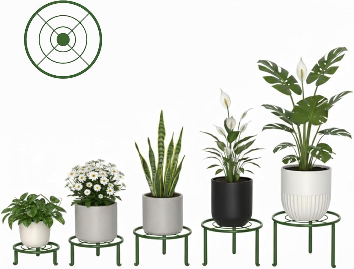5 Pack Metal Pot Rack Stand, Patented Plant Stand - Image 2
