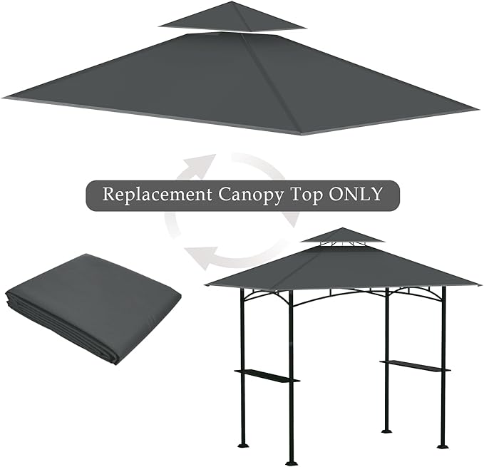 Grill Gazebo Replacement Top, 5 * 8 Outdoor BBQ Top Cover, Double Layer BBQ - Image 6