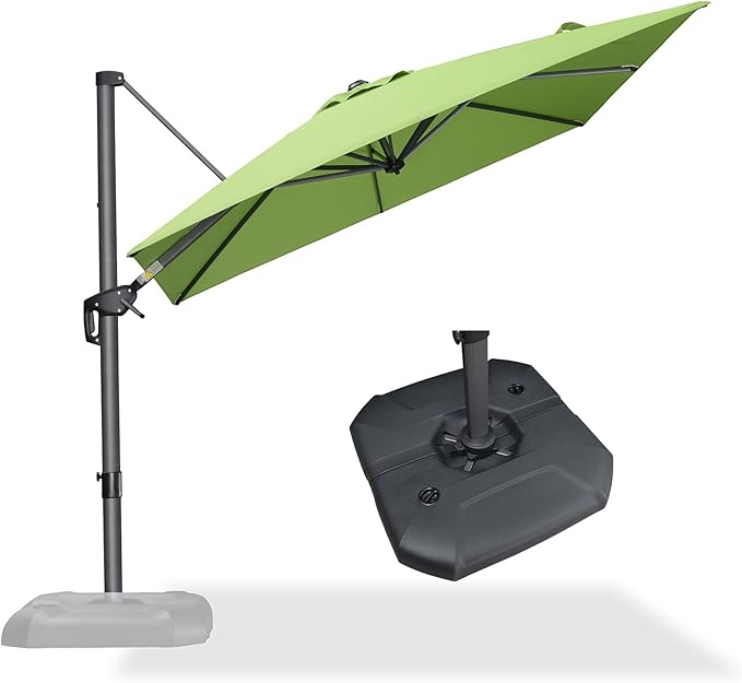PURPLE LEAF 8 Feet Square Cantilever Umbrella Patio Umbrella by PURPLELEAF