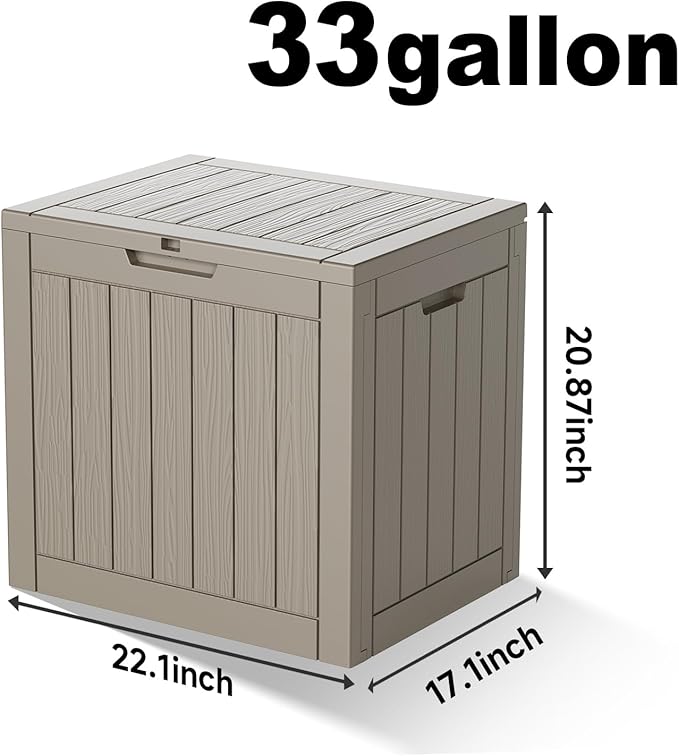 EasyUp 33Gal Outdoor Deck Box, Lager Patio Storage Box Indoor and Outdoor Use - Image 2