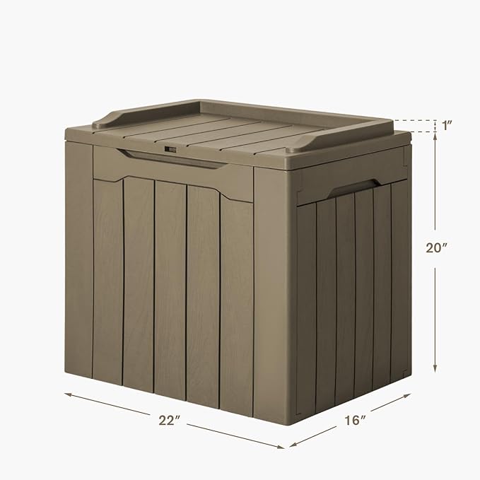 JUMMICO 31 Gallon Resin Deck Box Waterproof Indoor Outdoor Storage Boxes - Image 8