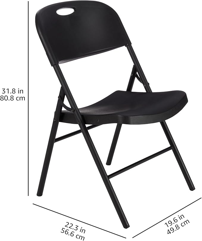 Amazon Basics Sturdy Foldable Plastic Chair, 350-Pound Capacity - Image 3