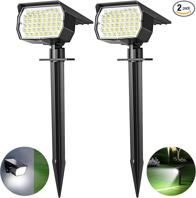Solar Spot Lights Outdoor 2 Pack, Solar Landscape Spotlights Waterproof by TadyrealSolarLights