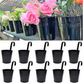 LaLaGreen Railing Planter 10 Pack, 6 Inch Hanging Flower Pot Black, Outdoor by L%C3%A1L%C3%A1Green