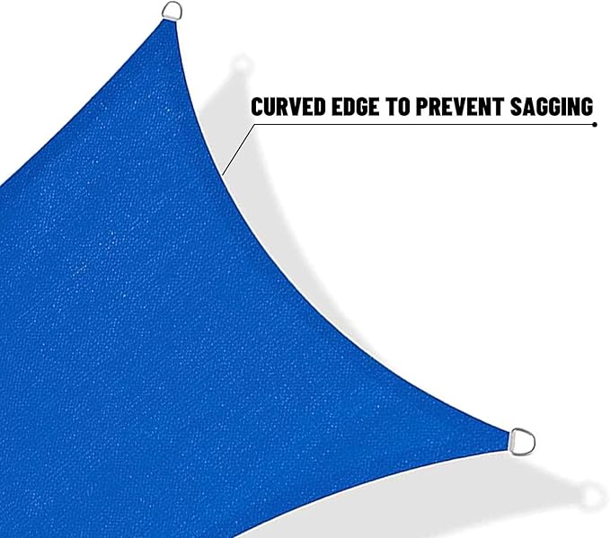 SUNNY GUARD Sun Shade Sail 7' X 13' Rectangle Blue UV Block Sunshade - Image 7