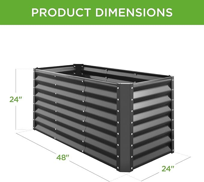 Best Choice Products 4x2x2ft Outdoor Metal Raised Garden Bed, Deep Root Box - Image 3
