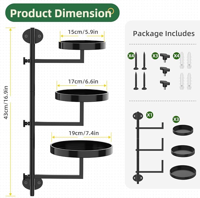Window Plant Shelves Plant Shelf Indoor Metal Plant Stand Rotating Window Shelf - Image 3